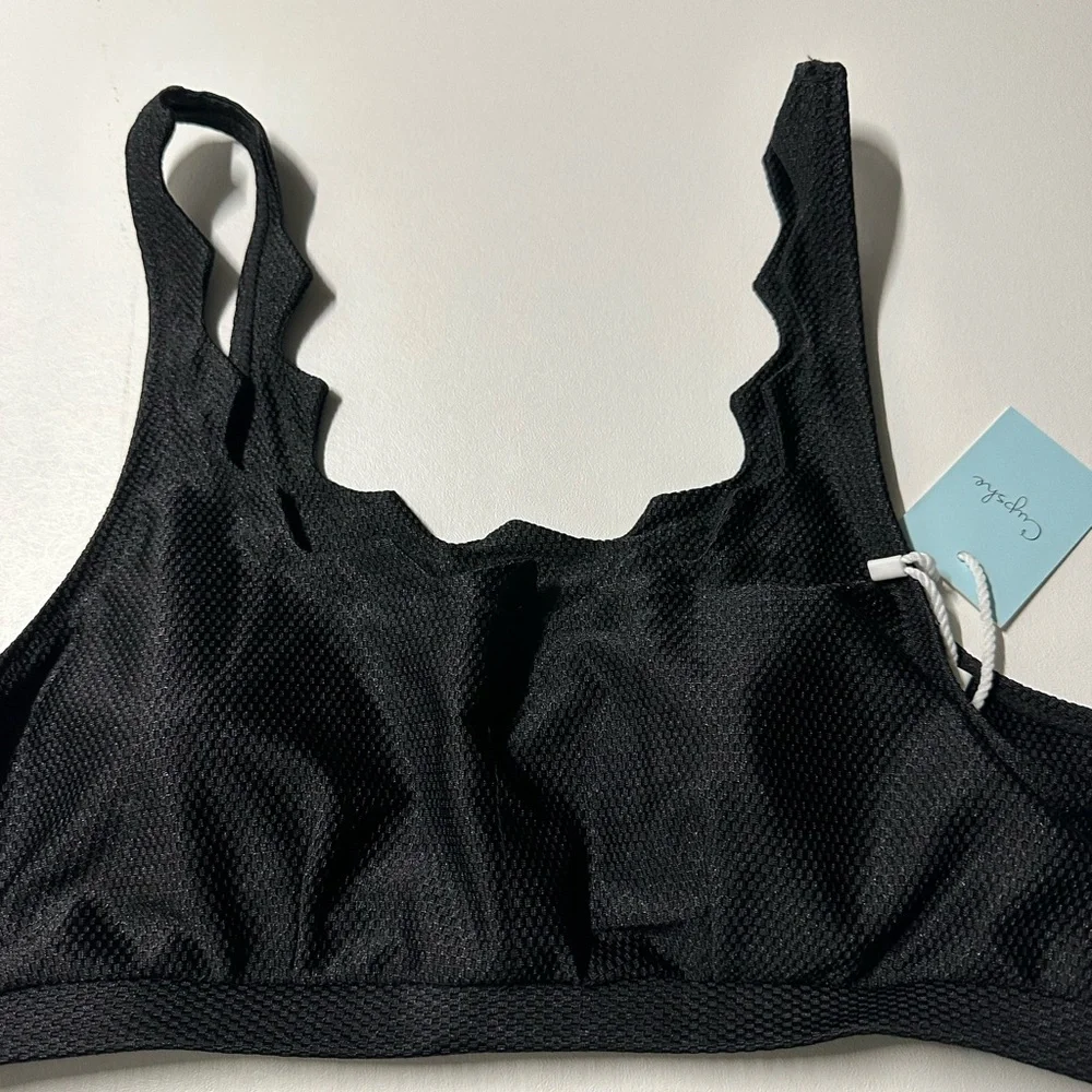 Cupshe women’s size extra large swim,‎ top black color new with tags